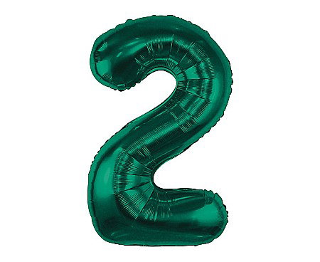 Baloane de Craciun si An Nou - GOD BALON FOLIE ALUMINIU Number 2, bottle green, 85cm CH-B8B2