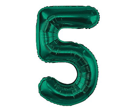 Baloane de Craciun si An Nou - GOD BALON FOLIE ALUMINIU Number 5, bottle green, 85cm CH-B8B5