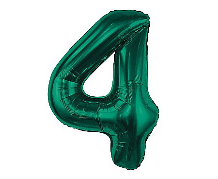 Baloane de Craciun si An Nou - GOD BALON FOLIE ALUMINIU Number 4, bottle green, 85cm CH-B8B4