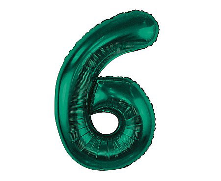 Baloane de Craciun si An Nou - GOD BALON FOLIE ALUMINIU Number 6, bottle green, 85cm CH-B8B6