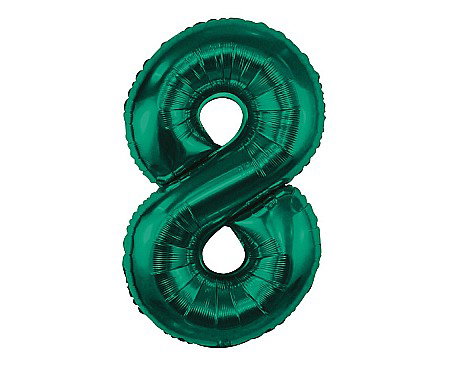 Baloane de Craciun si An Nou - GOD BALON FOLIE ALUMINIU Number 8, bottle green, 85cm CH-B8B8