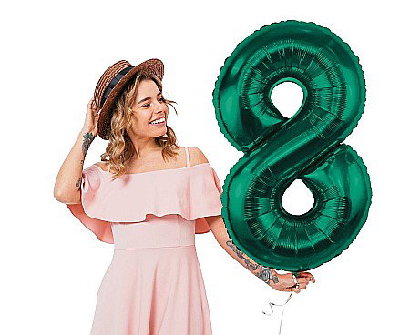 GOD BALON FOLIE ALUMINIU Number 8, bottle green, 85cm CH-B8B8 [1]