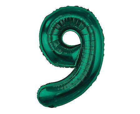 Baloane de Craciun si An Nou - GOD BALON FOLIE ALUMINIU Number 9, bottle green, 85cm CH-B8B9