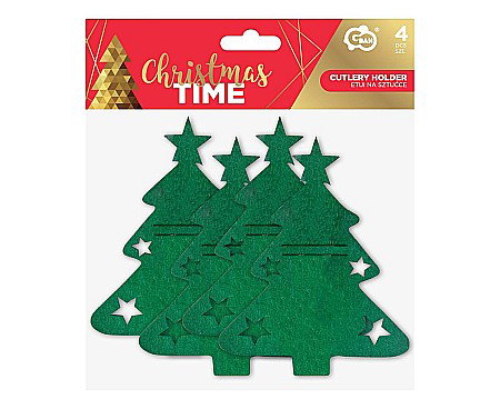 GOD SUPORT DIN POLIESTER PENTRU TACAMURI 16.5*20.5CM BRAD DE CRACIUN 4/SET NW-ETCH [2]