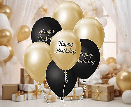 GOD BALOANE Happy Birthday, l. gold and black, 7/SET BB-HBP7 [1]