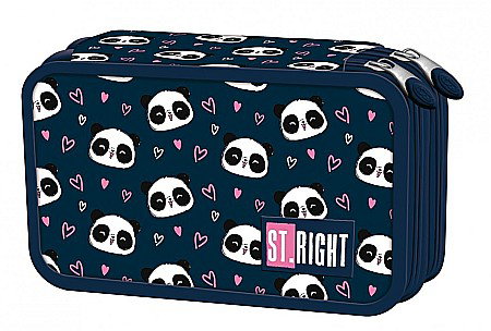 Penare, Etuiuri, Necessaire - PENAR ECHIPAT 2 FERMOARE ST.RIGHT PC-04 LOVE PANDA 652622