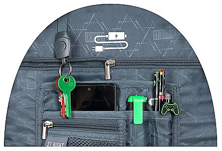 MA RUCSAC SCOLAR ST.RIGHT 4 COMPARTIMENTE BP-07 MOON SURFACE 667190 [5]