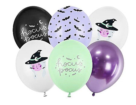 Halloween - PD BALOANE Balloons 30cm, Witch, mix 6/set SB14P-327-000-6