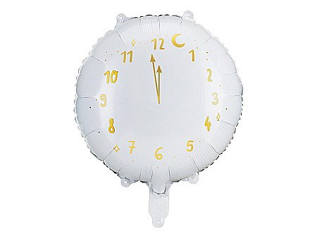 PD BALON FOLIE ALUMINIU ALB CU CEAS 45CM  ORA 12  FB159-008 [1]