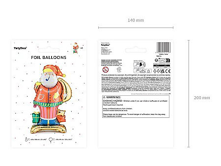 PD BALON FOLIE DE ALUMINIU Santa, 63x106 cm, mix FB160 [4]