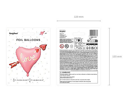 PD BALON FOLIE ALUMINIU Heart with arrow, 66x48cm, mix FB172 [4]