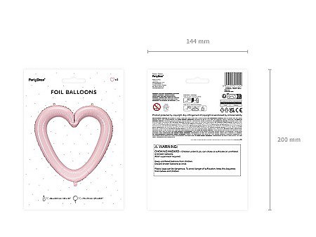PD BALON FOLIE ALUMINIU Heart frame, 86x83.5cm, light pink FB207P-081J [4]