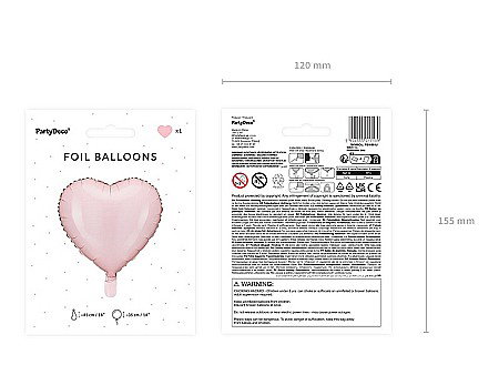 PD BALON FOLIE ALUMINIU Heart, 45cm, light pink FB9P-081J [4]