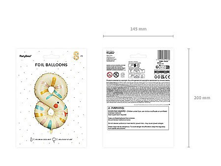 PD BALON FOLIE ALUMINIU Number 8 - Snake, 55X88cm, mix FB163-8 [2]