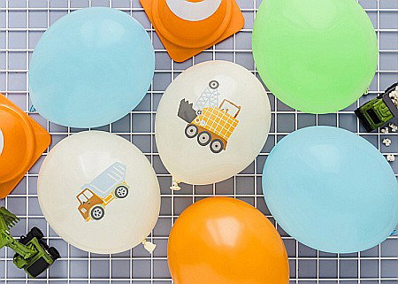 Baloane latex - PD BALOANE Balloons 30cm, Construction vehicles, pastel light cream 6/set SB14P-334-000-6