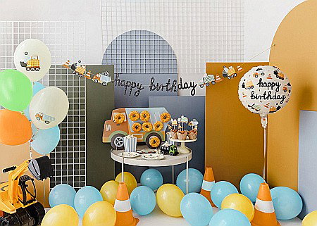 PD BALOANE Balloons 30cm, Construction vehicles, pastel light cream 6/set SB14P-334-000-6 [2]