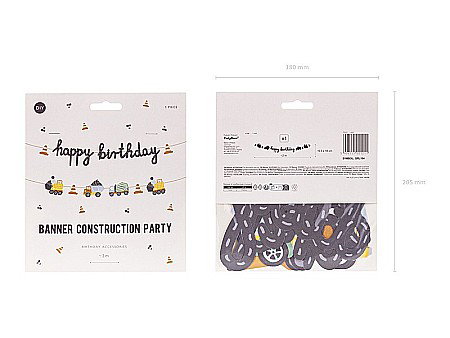 PD BANNER Happy Birthday Construction vehicles, 2m, mix GRL104 [4]