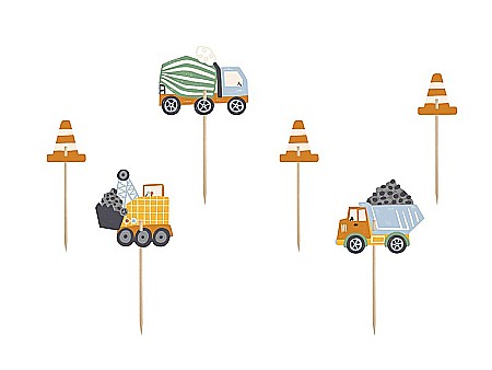 PD DECORATIUNI PENTRU TORT Construction vehicles, 4-7cm, mix 6/set KPM32 [1]