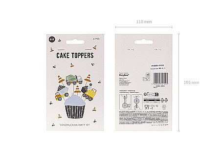 PD DECORATIUNI PENTRU TORT Construction vehicles, 4-7cm, mix 6/set KPM32 [4]