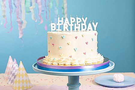 ARTICOLE PARTY - PD LUMANARI TORT Happy Birthday, white, 2.5cm 13 litere SCS-13-008