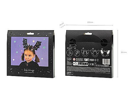 PD CORDELUTA, Headbands Bats, 23x30cm, black with holographic print, 4/set OP29 [5]