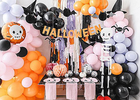 PD DECORATIUNI DIN HARTIE, Paper decoration Spiders, 27x17cm, black 5/set DNT10 [3]