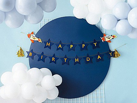 ARTICOLE PARTY - PD BANNER Happy Birthday Airplanes, 2.5cm, mix GRL108
