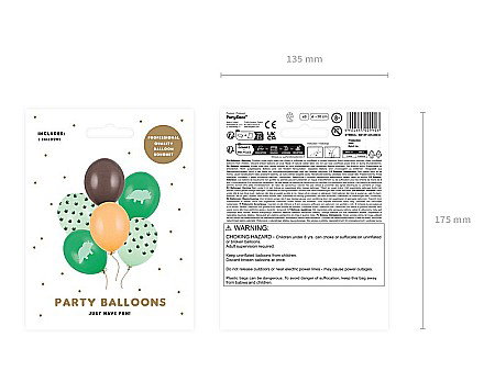 PD BALOANE Balloons 30cm, Dinosaur, mix, 6/set SB14P-335-000-6 [1]