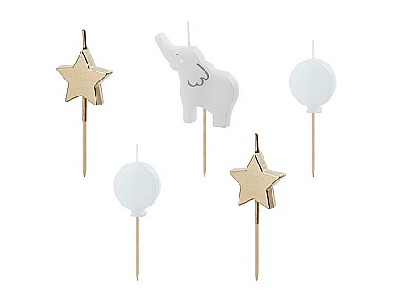 ARTICOLE PARTY - PD LUMANARI TORT Elephant, 3-5cm, mix 5/set SCS-17