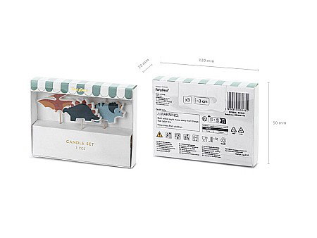 PD LUMANARI TORT Dinosaurs, 3cm, mix 3/set SCS-20 [2]