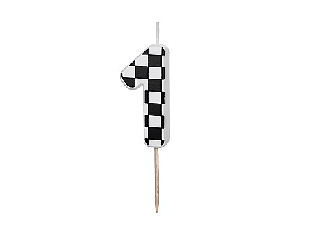 ARTICOLE PARTY - PD LUMANARI TORT Number 1, checkered flag pattern, mix 5.5cm SCU7-1