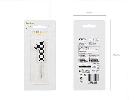 PD LUMANARI TORT Number 1, checkered flag pattern, mix 5.5cm SCU7-1 [2]