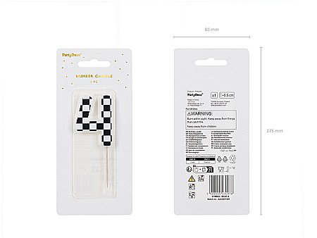 PD LUMANARI TORT Number 4, checkered flag pattern, mix 5.5cm SCU7-4 [2]