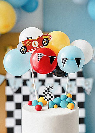 PD LUMANARI TORT Number 6, checkered flag pattern, mix 5.5cm SCU7-6 [1]