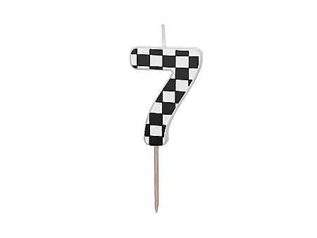 ARTICOLE PARTY - PD LUMANARI TORT Number 7, checkered flag pattern, mix 5.5cm SCU7-7