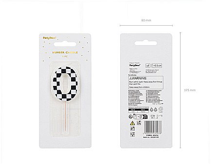 PD LUMANARI TORT Number 0, checkered flag pattern, mix 5.5cm SCU7-0 [2]