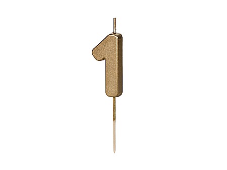 ARTICOLE PARTY - PD LUMANARI TORT Number 1, gold, 4.5cm SCU9-1