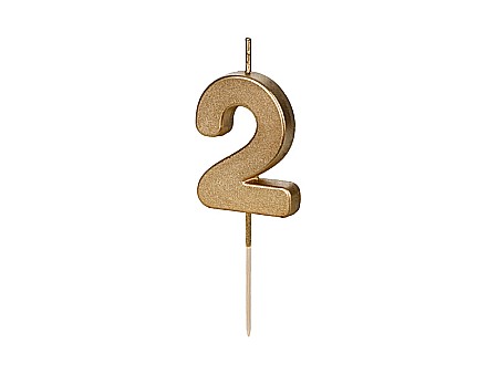PD LUMANARI TORT Number 2, gold, 4.5cm SCU9-2 [0]