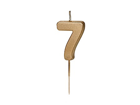 Decoratiuni/ Lumanari Tort/ Briose - PD LUMANARI TORT Number 7, gold, 4.5cm SCU9-7