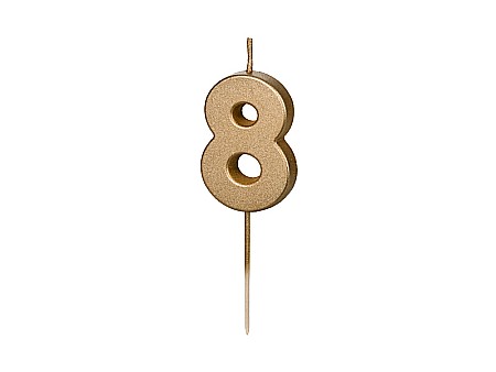 ARTICOLE PARTY - PD LUMANARI TORT Number 8, gold, 4.5cm SCU9-8