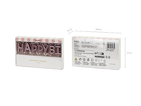 PD LUMANARI TORT Happy Birthday, rose-gold, 2.5cm 13 litere SCS-13-019R [1]
