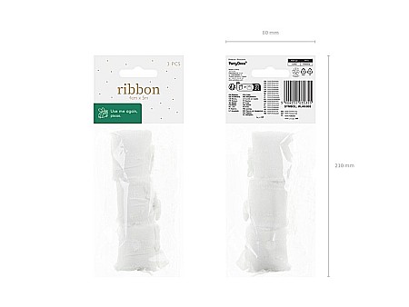 PD BANDA CHIFFON Ribbon chiffon, white, 40mm/5m 3/set WJ40-008 [2]