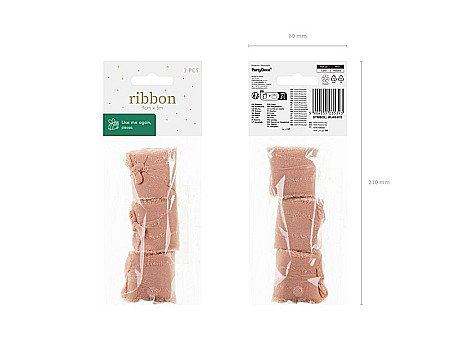 PD BANDA CHIFFON Ribbon chiffon, salmon, 40mm/5m 3/set WJ40-076 [2]