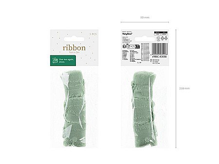 PD BANDA CHIFFON Ribbon chiffon, pistachio, 40mm/5m 3/set WJ40-096 [2]