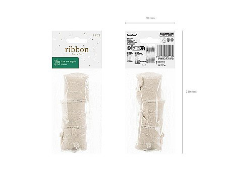 PD BANDA CHIFFON Ribbon chiffon, light beige, 40mm/5m 3/set WJ40-013J [2]