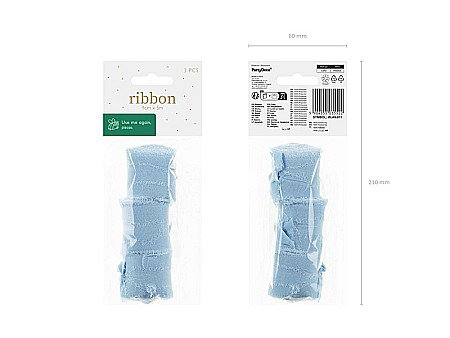 PD BANDA CHIFFON Ribbon chiffon, blue, 40mm/5m 3/set WJ40-011 [2]