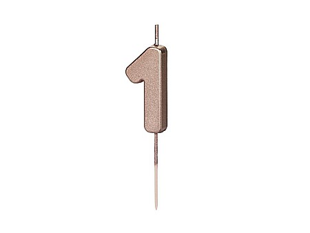 ARTICOLE PARTY - PD LUMANARI TORT Number 1, rose-gold, 4.5cm SCU12M-1-019R