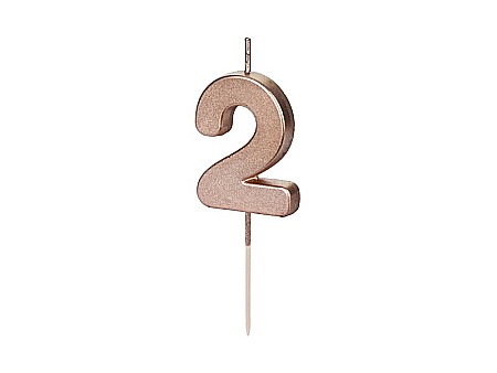 ARTICOLE PARTY - PD LUMANARI TORT Number 2, rose-gold, 4.5cm SCU12M-2-019R
