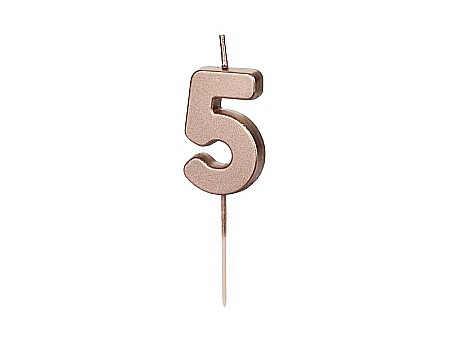 ARTICOLE PARTY - PD LUMANARI TORT Number 5, rose-gold, 4.5cm SCU12M-5-019R