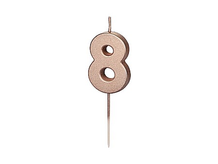 ARTICOLE PARTY - PD LUMANARI TORT Number 8, rose-gold, 4.5cm SCU12M-8-019R